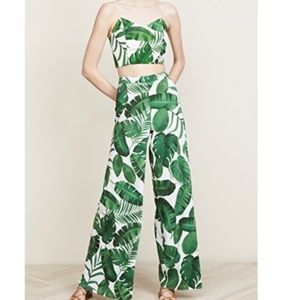 Alice + Olivia Wide Leg Palm Leaf Pant (S)